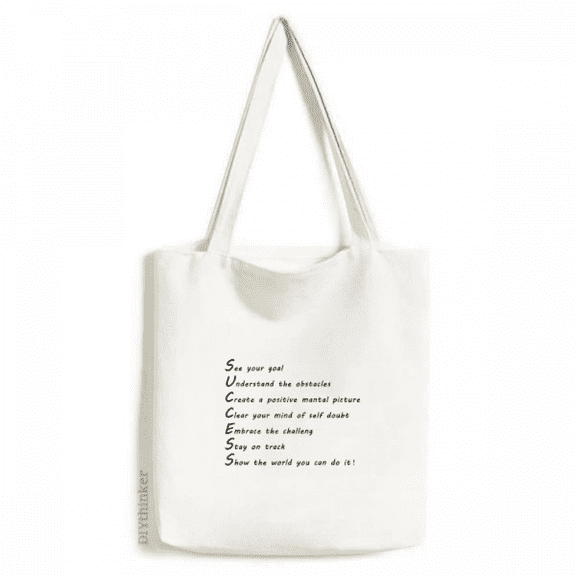Embrace Challenges Do It Quote Tote Canvas Bag Shopping Satchel Casual Handbag