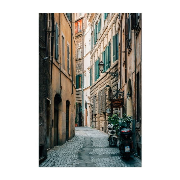 Narrow Vicolo di Montevecchio - Rome Lazio Italy Photography Unframed Wall Art Print 5 x 7 inches