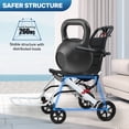 thumbnail image 2 of Postuois 17.7 Inch Wide Heavy Duty Transport Wheelchair for Adults & Seniors, Aluminum Alloy Foldable Travel Chair with 265lbs Capacity, Safety Belt, PU Wheels & Handbrake Lever, 2 of 9