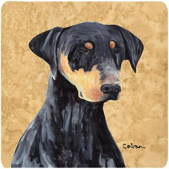 Doberman Foam Coasters - Set Of 4, 3.5 x 3.5 In.