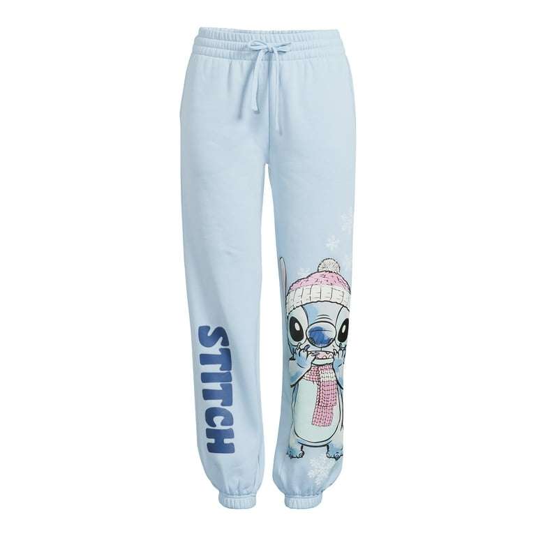 Disney Winter Stitch Women's Juniors Graphic Fleece Joggers, Sizes XS-XXXL  