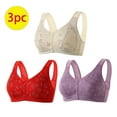thumbnail image 4 of Mrat Bralettes for Women 3pc Woman's Comfortable Lace Breathable Bra Underwear No Rims Large Size Bras S-59 Red-A 4XL, 4 of 6