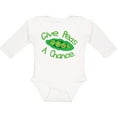 thumbnail image 3 of Inktastic Give Peas a Chance. Boys or Girls Long Sleeve Baby Bodysuit, 3 of 5
