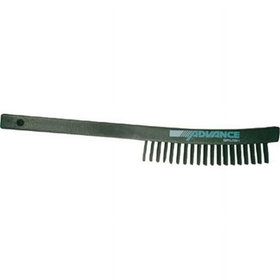 Curved Handle Scratch Brushes, 13 3/4", 3X19 Rows, Carbon Steel Wire, Plastic