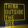 thumbnail image 2 of Craftnamesign Think Outside Neon Sign, Office Wall Art, Library Wall Decor, 2 of 4