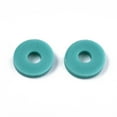 thumbnail image 3 of Handmade Polymer Clay Beads for DIY Jewelry Crafts Supplies Disc/Flat Round Heishi Beads Dark Turquoise 6x1mm Hole: 2mm about 1175pcs/50g, 3 of 3