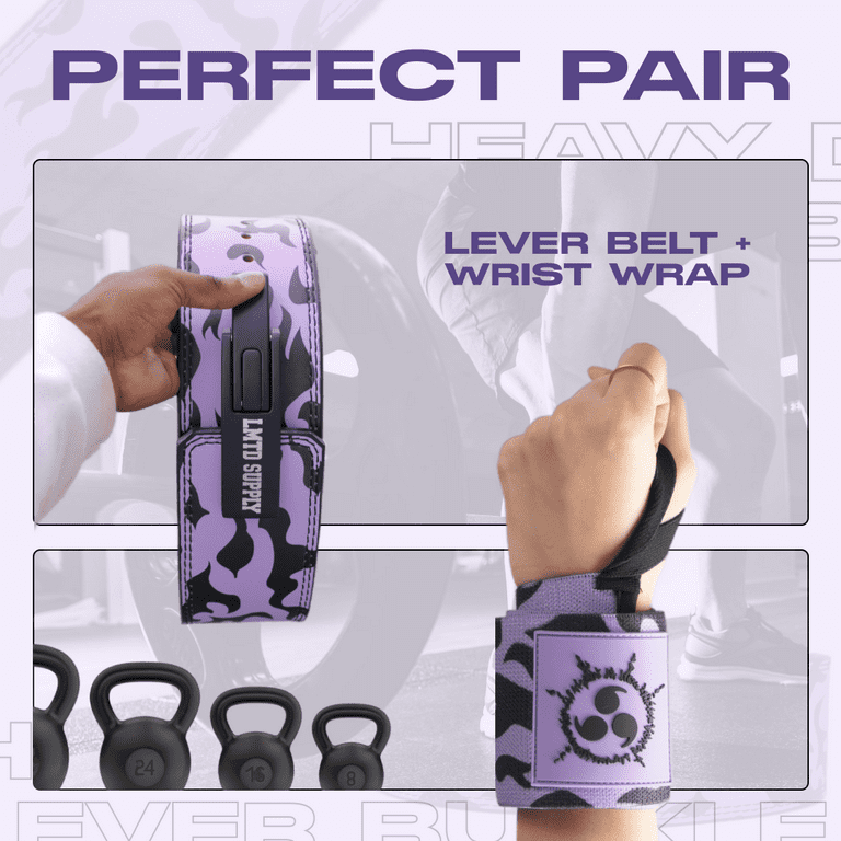 Anime Lever Belt, Purple Design Weight Lifting Belt B, Heavy Duty