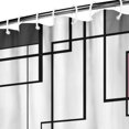 thumbnail image 4 of Geometric Fabric Shower Curtain Set, Abstract Mid Century Modern Minimalist Waterproof Shower Curtain for Bathroom Decor, 72 x 84, Black and White Black Grey, 4 of 4