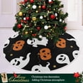 thumbnail image 6 of ZOEO Merry Christmas Tree Skirt, Cute and Scary Ghost Pumpkin Small Xmas Decorations Burlap Red Stitch Tree Skirt for 4 ft Tree 36 inch, 6 of 6