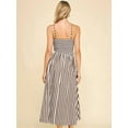 thumbnail image 6 of Summer Dresses for Women Beach Maxi Dress Spaghetti Strap Striped Boho A Line Wedding Guest Flowy Long Dress Brown S, 6 of 8