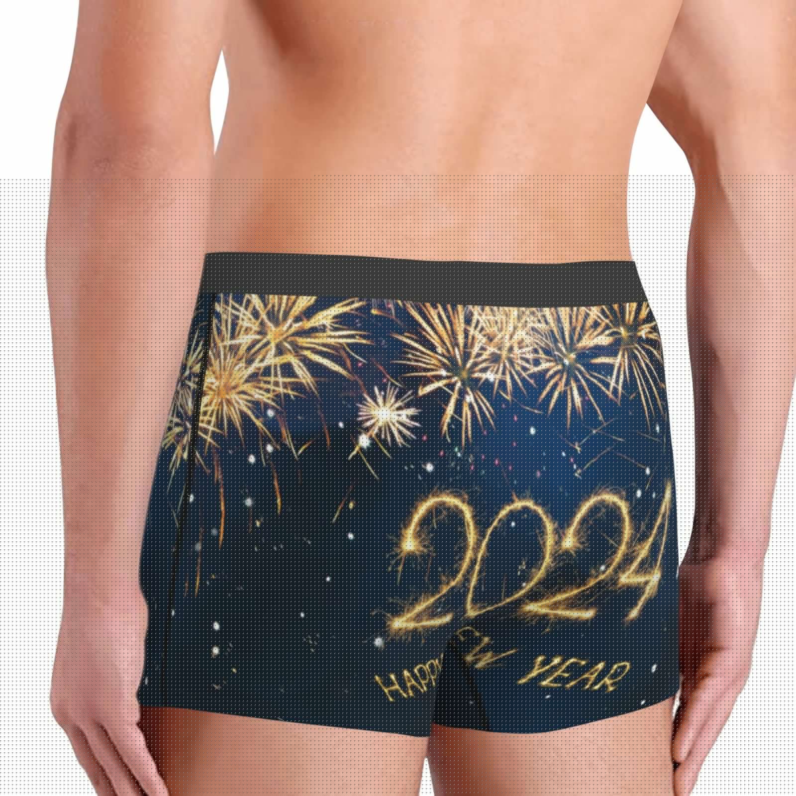 thumbnail image 5 of Balery Happy New Year 2024 (3) Men's Boxer Briefs, Soft and Breathable Cotton Underwear with nylon Waistband-Medium, 5 of 9