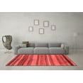 thumbnail image 3 of Ahgly Company Indoor Square Abstract Red Modern Area Rugs, 4' Square, 3 of 4