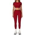 thumbnail image 1 of Conjuntos de entrenamiento for mujer, 2 piezas, sujetador deportivo, camiseta sin mangas, polainas de cintura alta, gimnasio, Yoga, ropa activa, Top de entrenamiento for mujer, 1 of 4