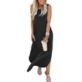 thumbnail image 2 of Vestido ANRABESS sin mangas de verano maxi negro grande, 2 of 7