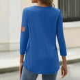 thumbnail image 3 of 4th Of July T Shirts for Women 3/4 Length Sleeve Womens Tops 250 Anniversary Usa Shirt Casual Loose Fit Patriotic 4th Of July Shirts for Women, 3 of 3