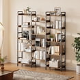 thumbnail image 3 of M optimized Triple Bookshelf, 5 Tier Display Book Shelf, Rustic Wooden Shelving Unit, for Bedroom, Living Room, Home & Office Shelving, 3 of 8