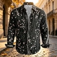 thumbnail image 4 of Yusimy Men's Floral Button-Up Shirt, Breathable Long Sleeve with Collar, Loose Chiffon Top for Vacation Party and Summer Holiday Casual, 4 of 5