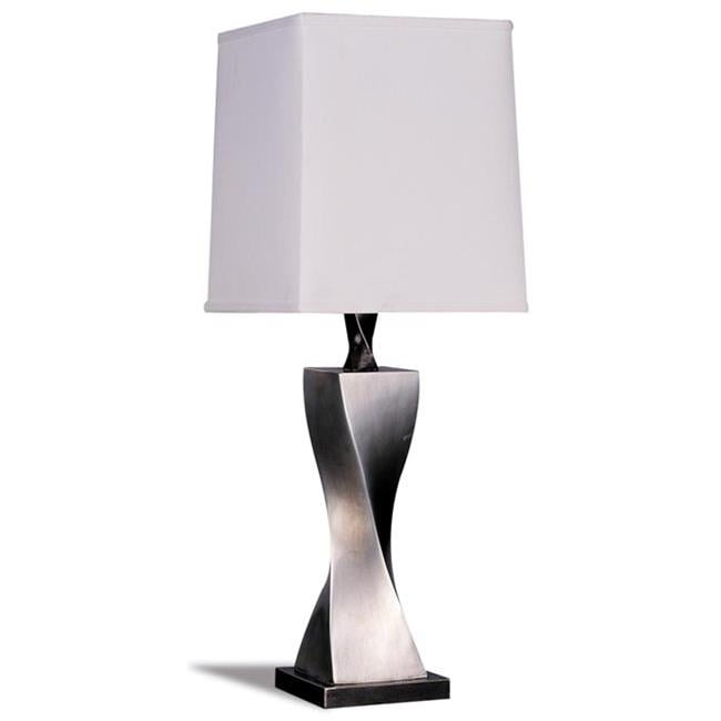 Coaster 1497 Antiqued Silver Finish, Table Lamp With Black Square Shades
