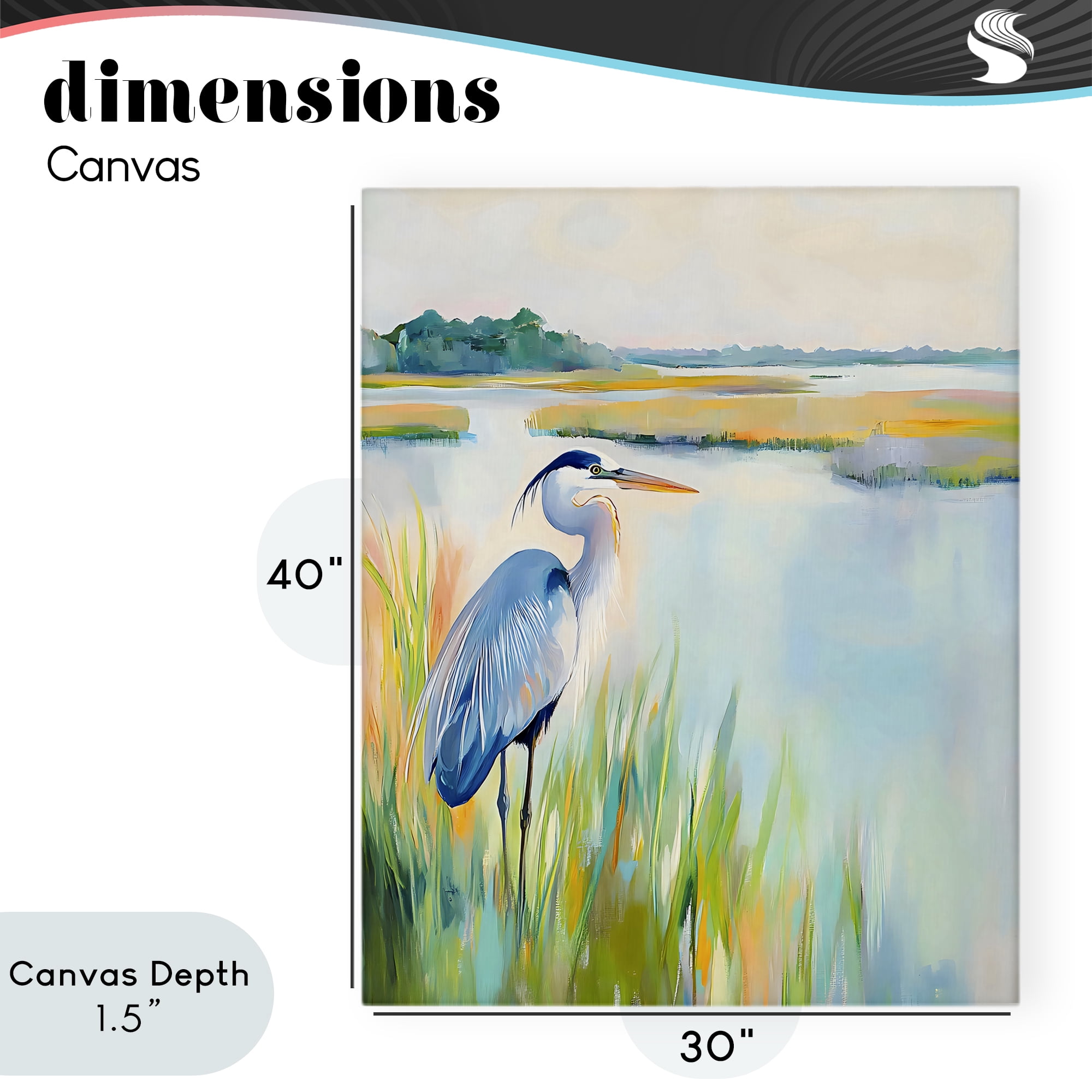 Stupell Industries Heron Perched in the Grass Canvas Wall Art, design by Creative Studio