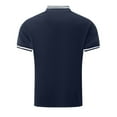 thumbnail image 4 of aidice Mens Workout Shirts Short Sleeve Button Lapel Collar Color Block Pullover Top Summer Casual Comfy Athletic T-Shirt, 4 of 7