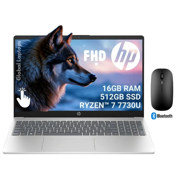 HP 15,6 Pulgadas FHD IPS Touch Windows Portátil AMD Ryzen 7 7730U 16GB RAM 512GB SSD Plata Natural