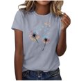thumbnail image 2 of Fiudx Ofertas de La Semana Blusa de Manga Corta con Estampado de Moda para Mujer, Divertida Camiseta con Cuello Redondo, 2 of 5