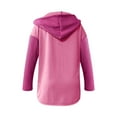 thumbnail image 5 of Swstbby Soldes d'Automne! Hauts d'Automne pour Femmes Grande Taille, Chandail à Capuchon à Manches Longues Patchwork Contrasté Décontracté pour Femmes Rose Vif L, 5 of 5