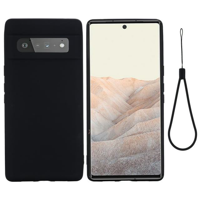 MasteelfCA Liquid Silicone Mobile Phone Case with Wrist Strap Compatible with Pixel 6 Pro