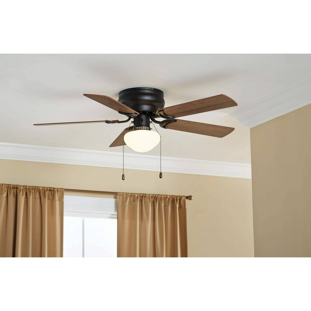 42" Mainstays Hugger Ceiling Fan with Globe, Bronze