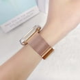 thumbnail image 4 of Dwitch Fashion Business Metal Watch Band for iWatch Series 10 9 8 7 6 5 4 3 2 1 SE with Double Button Clasp, Slim Mesh Metal Strap for Apple Watch 38mm 40mm 41mm 42mm,Non-Magnetic Watch Band,Rosegold, 4 of 9
