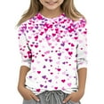thumbnail image 1 of WRKEKC Chandails à Manches Longues pour Filles, T-Shirts à Manches Longues pour Filles, Garçons et Chandail Décontracté Imprimé à Manches Trois-Quarts à Col Rond pour Enfants, Chandail de Base, 1 of 4