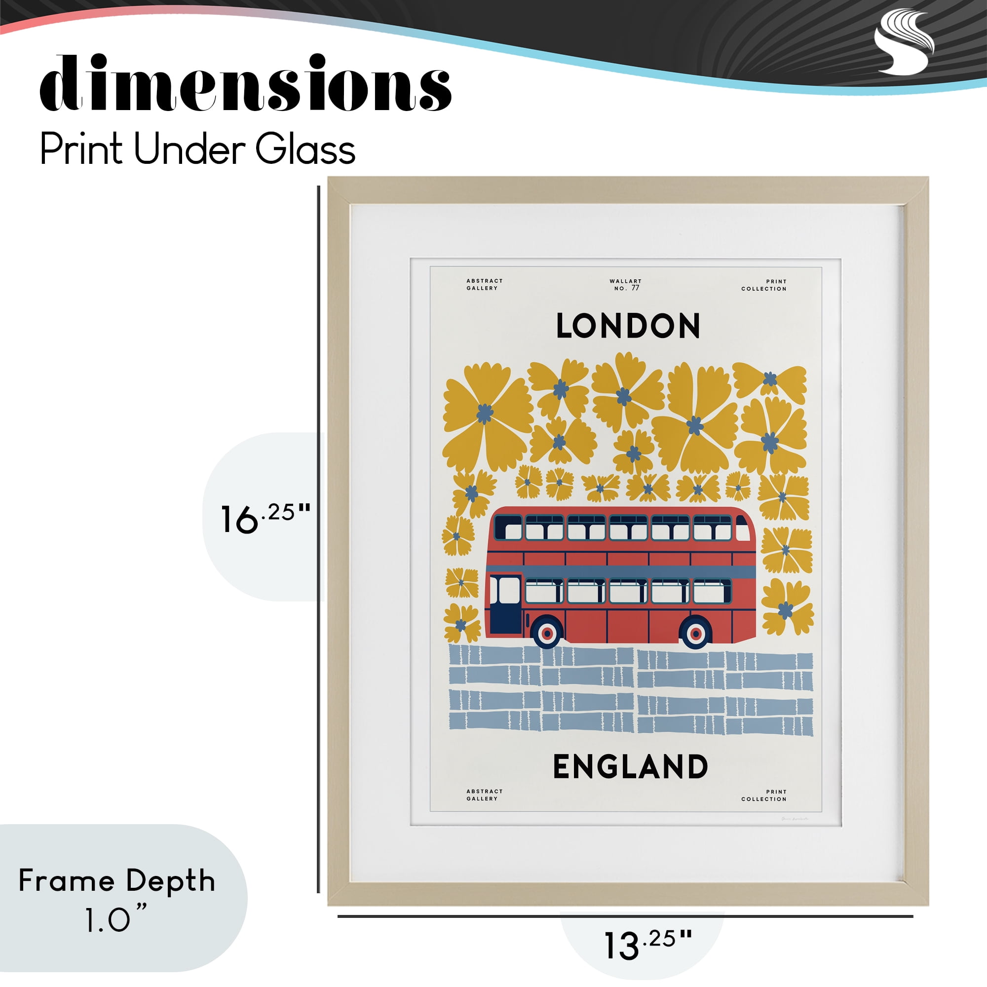 Stupell Industries Groovy London Bus Birch Framed Print Under Glass, design by Omar Escalante