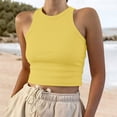 Pumxq Womens Cotton Ribbed Crop Tank Tops High Neck Sleeveless Basic