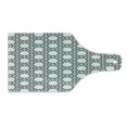 thumbnail image 1 of Grey and White Cutting Board, Abstract Pattern with Flowers Forming a Contemporary Grid, Decorative Tempered Glass Cutting and Serving Board, Wine Bottle Shape, Charcoal Grey with White, by Ambesonne, 1 of 1