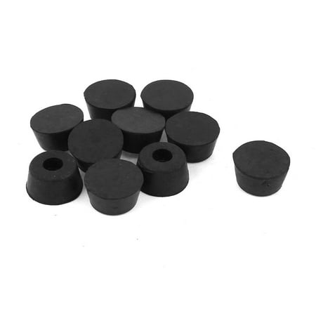 Black Rubber Scroll Design - Unique Bargains 10 Pieces Recessed Design Black Rubber Tips 25mmx13mm for Table Chair Legs