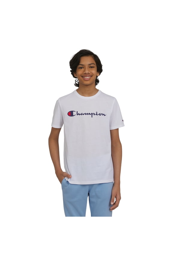 Boys Signature Logo Short Sleeve Tee - Bright White - Size 5