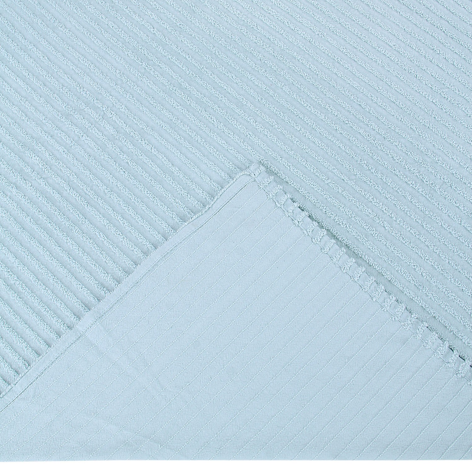 Better Trends Jullian Stripe Design 100% Cotton Queen Bedspread, for Adult - Blue - image 5 of 6