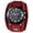 Red, variant on Steampunk Analog Quartz Watch: Multi-layer Leather Strap Watch with Three-eye Decorative Dial and Bar Scale for Men - for Gifts