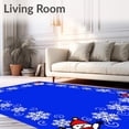 thumbnail image 2 of ODIKA 4'x6' Machine Washable Non-Slip Area Rug, Jolly Snow Welcome Decoration High Traffic Rug with Pad, Blue, 608447, 2 of 8