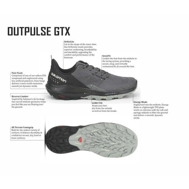Salomon Outpulse GTX Gore-Tex Men\'s Hiking Shoes Grey Black All-Terrain Salomon Men main image 2