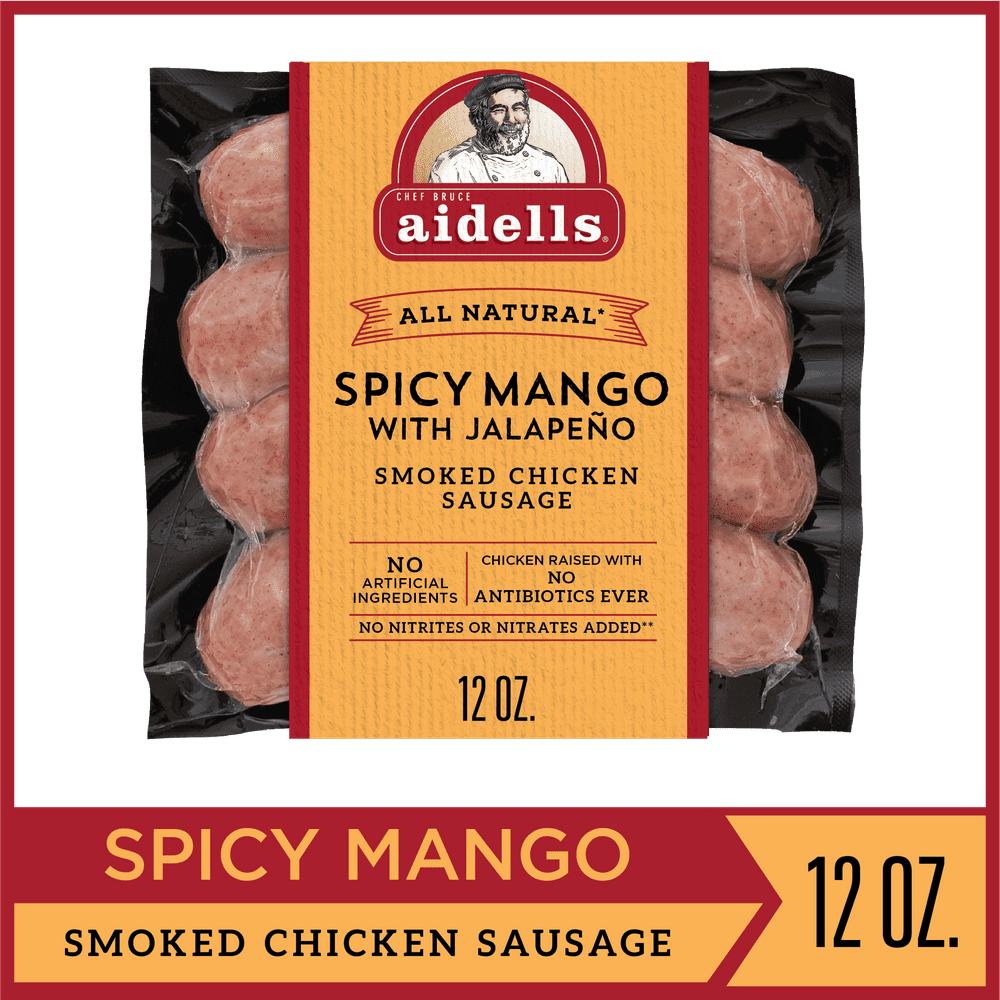 Aidells® Smoked Chicken Sausage, Spicy Mango with Jalapeño, 12 oz. (4 How Long Do Aidells Sausages Last