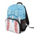 thumbnail image 6 of Yspwyqan School Backpack for Kids, 17 Inch Lightweight Large Capacity with Front Pockets, Double Zipper Ice Cream Drip Baseball Bow Bookbag for Elementary Middle High School, 6 of 7