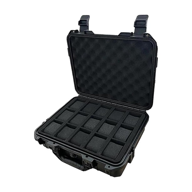 Estuche de transporte para relojes, estuche de almacenamiento compatible con la mayoría de los relojes, 15 ranuras, organizador de almacenamiento de