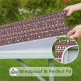 thumbnail image 6 of Red and White Christmas Folk Pattern Square Fitted Tablecloth with Elastic Edge,Square Table Cover,Washable Elastic Table Cover for Home Kitchen Party Decor 36"x36", 6 of 6