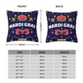 thumbnail image 2 of Pofeuu Happy Mardi Gras Print Double-sided plush pillowcase Square Throw Pillow Covers Pillows Cover for Living Room Bedroom Sofa Couch Cushion Cover（No pillow core）-26"x26", 2 of 7