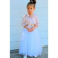 thumbnail image 3 of Ekidsbridal 3/4 Sleeves Satin Blush Pink Flower Girl Shrug Princess Cape Dress Cover Up Bolero Girls Jacket 4, 3 of 4