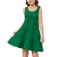 thumbnail image 2 of FAIWAD Girls Sundresses Casual Crewneck Tiered Tank Dress Kids Summer Boho Beach Vacation Clothes 4-14 Years, 2 of 5