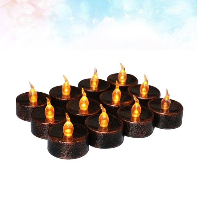 BEADCEST 20 Pcs Led Candles Tealight Lamp Yellow On Off Switch For Outdoor Use