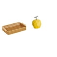 thumbnail image 1 of Cestas de almacenamiento,Cestas de almacenamiento de cocina tejidas con asas hechas a mano,Cestas de pan redondas Bandejas para servir Rectángulo,figura de arte,Escultura de fruta de porcelana, 1 of 8