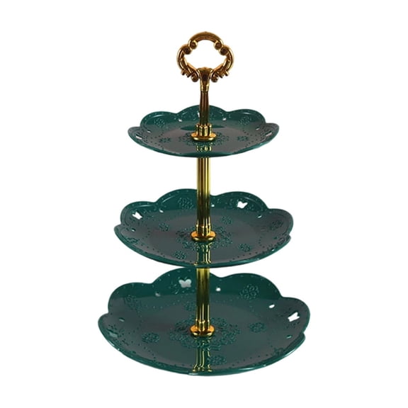 Leodye 1PCS Three-Tier Fruit Serving Tray, Multipurpose Platter for Candy Dried Fruits for Wedding Living Room Party Snack Display -8.66*13.19IN